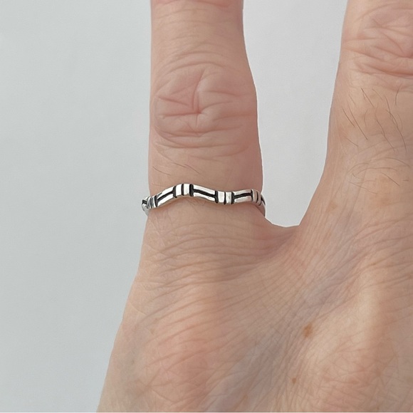 Sterling Silver Bamboo Band Ring, Silver Rings, Tree of Life Ring, Wedding Bands - Picture 12 of 14